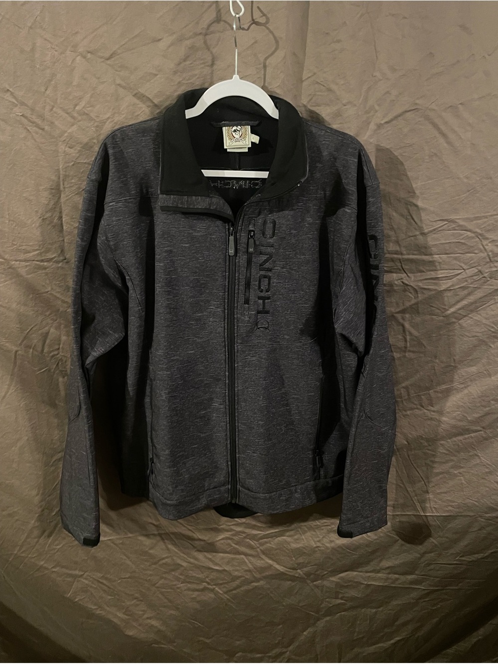 Cinch Men's Dark Gray Full-Zip Sweater Jacket water resistant